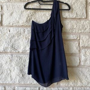 Evenly Navy One Shoulder Top
